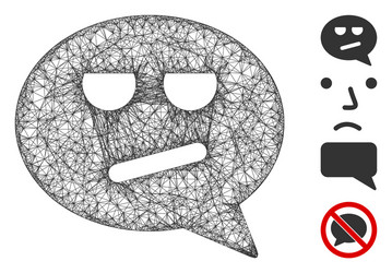 bored smiley message web mesh vector image