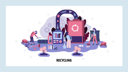 garbage sorting and recycling factory trash vector image