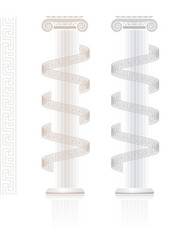 Greek Ionic Column with Key Pattern vector image