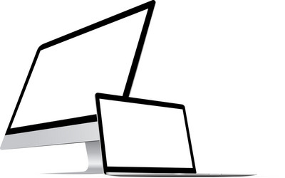 Multiple Computer Monitors and Laptops vector image