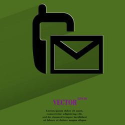 sms flat modern web button with long shadow vector image