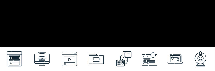 telecommuting line icons linear set quality vector image