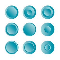button round with gradient set vector image