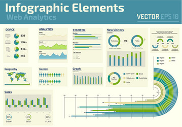infographic elements web analytics design template vector image