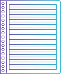 notebook paper with horizontal lines in degraded vector image