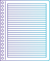 Notebook paper with horizontal lines in degraded vector