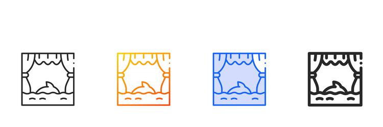 performance iconthin linear gradient blue stroke vector image