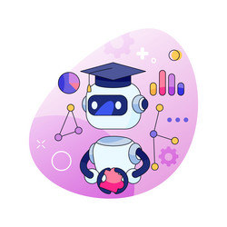 robot with artificial intelligence technology vector image