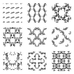 Seamless abstract patterns set of monochrome Vector Image