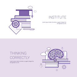 Institute and thinking correctly template web vector