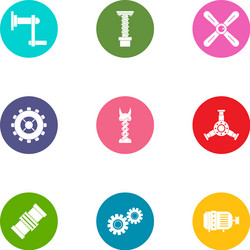 Pinion icons set flat style vector