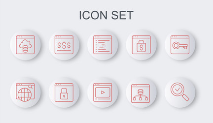 set line magnifying glass with check mark browser vector image