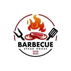Steakhouse BBQ Logo Template Vector Image
