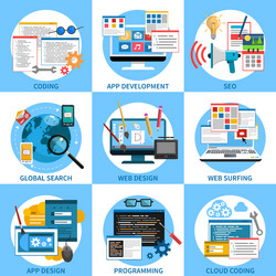 web development concept set vector