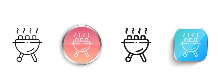 bbq icon thin linear regular and button style vector image