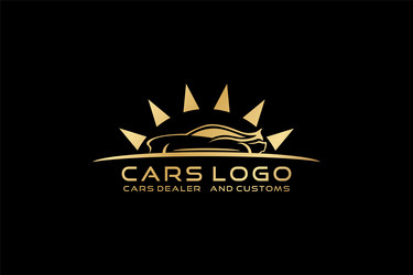 gold cars logo design for business related vector