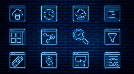 set line search engine browser window cloud vector image
