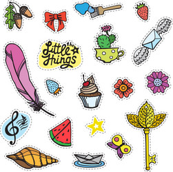 Set of colorful stickers vector