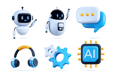 3d ai chat bot robot artificial intelligence Vector Image