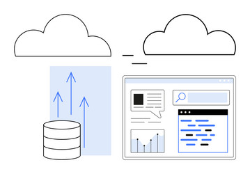 cloud data upload and management process vector image
