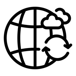 global cloud computing synchronizing data around vector image