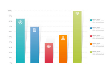 Bar Chart Data Visualization Template vector image