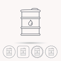 Barrel of oil icon cask with water drop sign vector