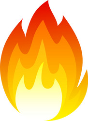 Burning fire icon yellow red flaming symbol vector