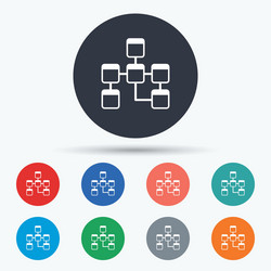 database sign icon relational schema vector image