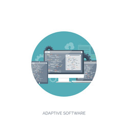 flat background coding vector image
