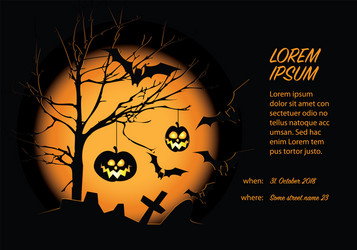 Halloween card template vector