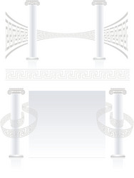 ionic column with greek key pattern vector