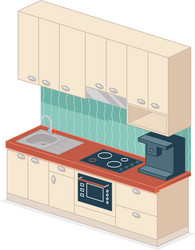 Bathroom isometric furniture set toilet sink Vector Image