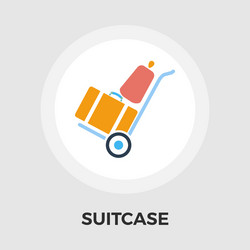 Suitcase flat icon vector