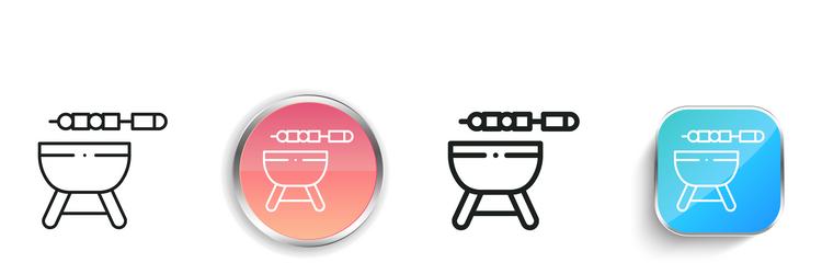 bbq icon thin linear regular and button style vector image