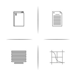 web and text simple linear icon setsimple outline vector image