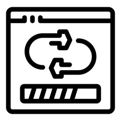 website transferring data with progress bar icon vector image