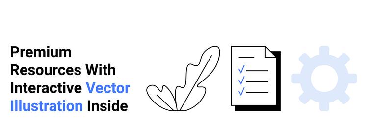 document checklist and settings with leaf element vector image