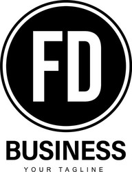 fd initial a logo design with abstract style vector image