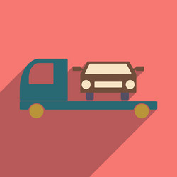flat with shadow icon and mobile application tow vector image