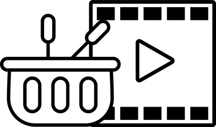 media player frame with play button on white vector image
