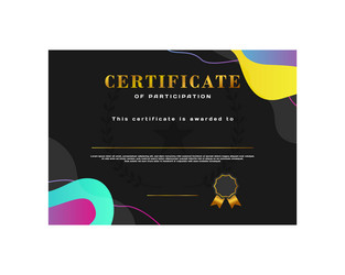 modern certificate template with abstract fluid vector image