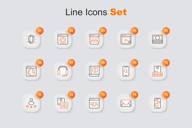 set line mobile 24 hours support mail and e-mail vector image
