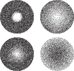 set of abstract halftone design circle elements vector image