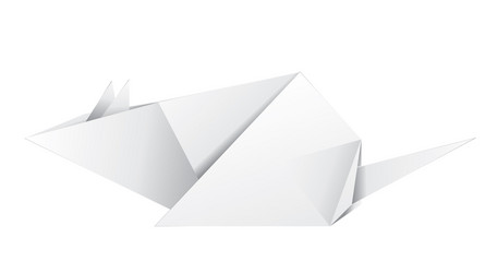 White paper origami mouse vector