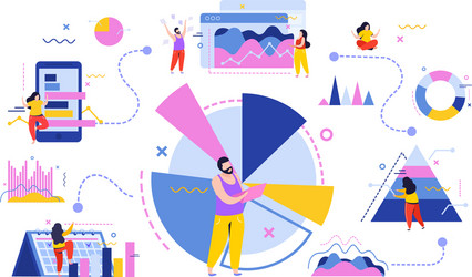 data flowchart analysis composition vector image