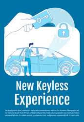 new keyless experience poster flat silhouette vector