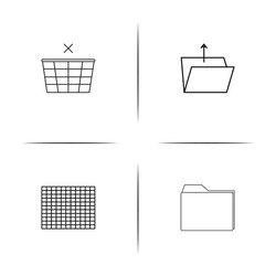 web and text simple linear icon setsimple outline vector image