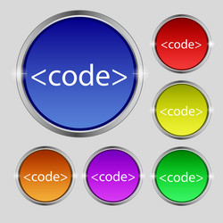code sign icon programming language symbol set vector image