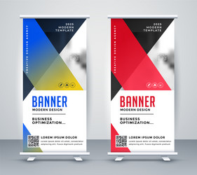 Geometric Rollup Banner - Modern Business Vector Image